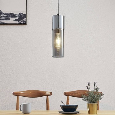 Lindby Esstisch Pendelleuchte 1flammig, Hängeleuchte Glas Metall, Hängelampe Rau