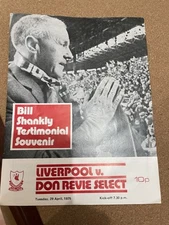 Hand Signed Bill Shankly Testimonial Programme: Liverpool FC Autograph