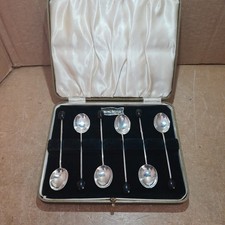 43g Antique Sterling Silver Coffee Spoons 1933 Elkington & Co Ltd Set of 6