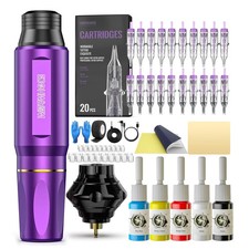 Tattoo Kit, Wormhole Tattoo Machine Kit Tattoo Gun Kit Cartridge Needles Tattoo