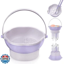 senbowe 3 in 1 Makeup Brush Cleaner Mat, Silicone Makeup Brush Cleaner Bowl C