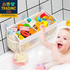 Original Two Compartment Easy-Access Mesh Bath Toy Organizer for Bath Tub with L