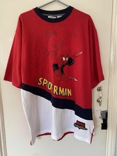 Johnny Blaze Marvel Spider-man T-shirt Size L Red White Embroidered Graphic