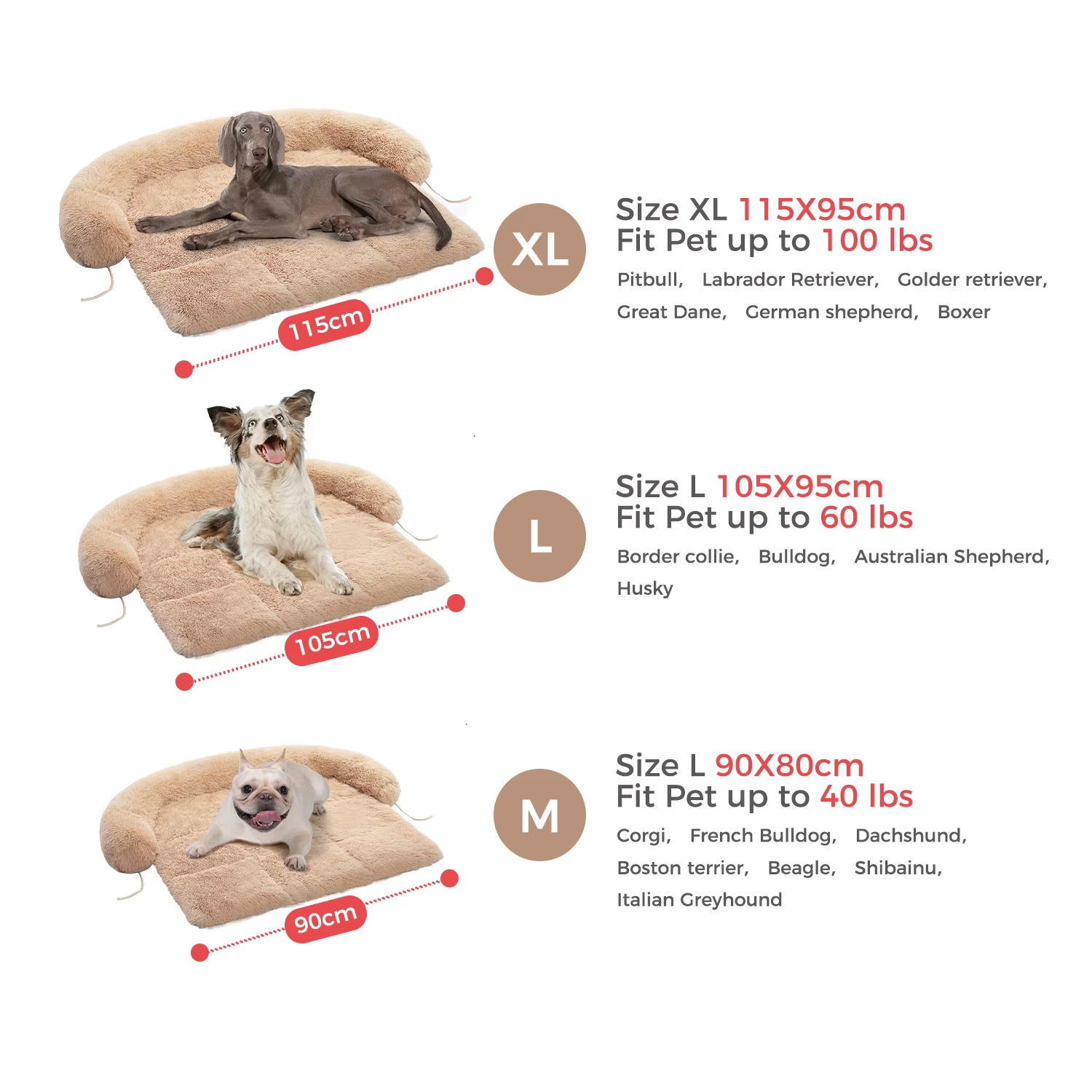 Canapé pour chien portable et orthopédique en polymère
