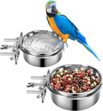2 Pcs Small Dog Food Water Bowl for Cage with Upgraded Clamp Holder, Pet Kennel