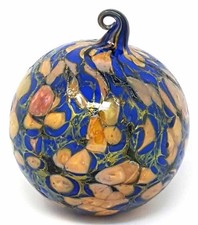 Verre Sphère Boule en Verre Or Bleu Art Décoration 7 CM Décoration pour Fenêtre