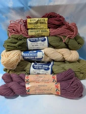 Lot /Bucilla, Bernats & Red Heart Tapestry 100% Virgin Wool - 100yds, 40yds, 1oz