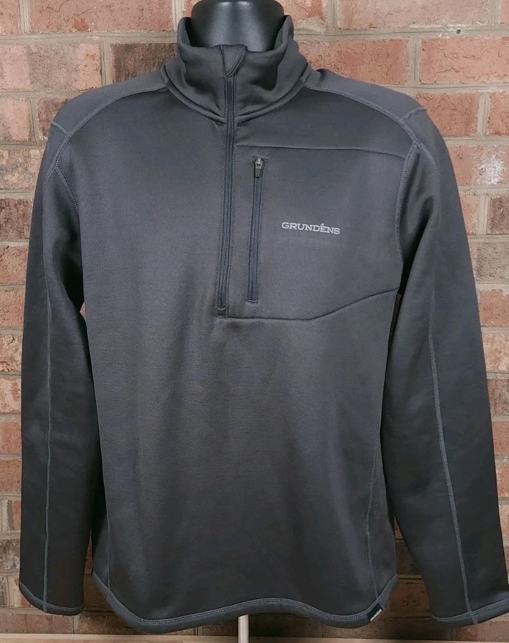 Grundéns Thermal 1/4 Zip Fleece Pullover Gray Fishing Sweatshirt Jacket Mens XL