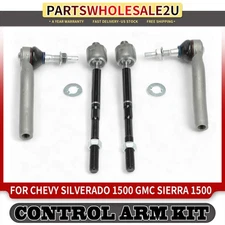 4pcs Front Outer & Inner Tie Rod End for Chevy Silverado 1500 GMC Sierra 1500