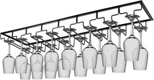 12 Row Wine Glass Rack Under Cabinet Extreme Large Stemware Hanger Storage Rack