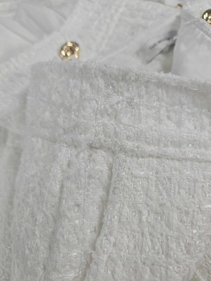 Tamara Tweed Button Short White  THE NOLI SHOP