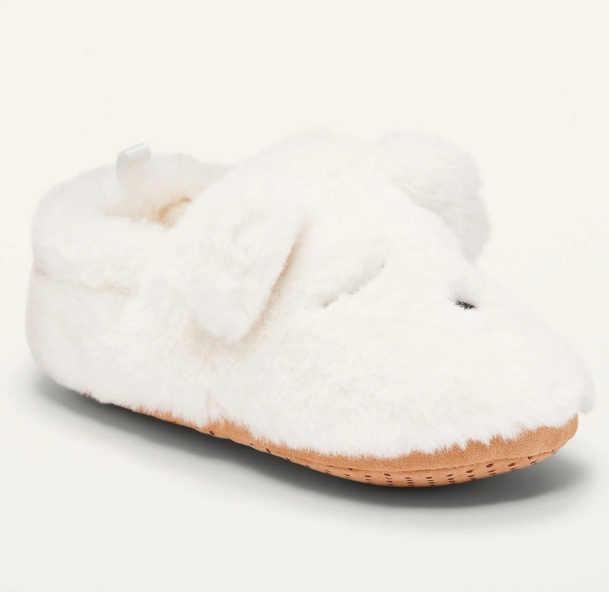 NEW OLD NAVY GIRLS XS 5 6 BABY TODDLERS POLAR BEAR FUR CRITTER SLIPPERS WHITE