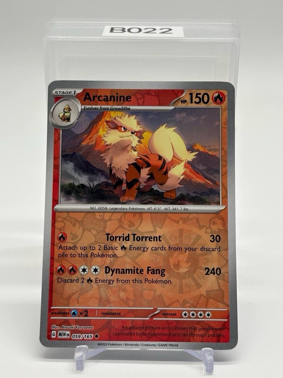 Pokémon Arcanine Holo #59/165 Scarlet and Violet 151 Uncommon NM