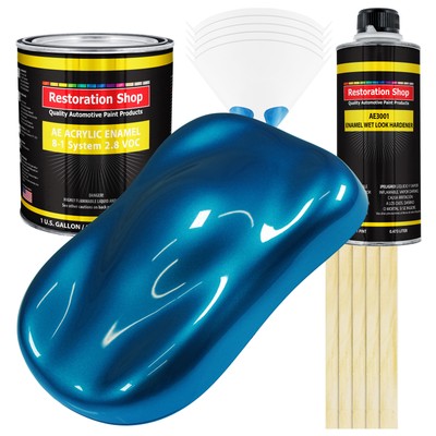 Restoration Shop Cruise Night Blue Metallic Acrylic Enamel Gallon Kit Auto Paint