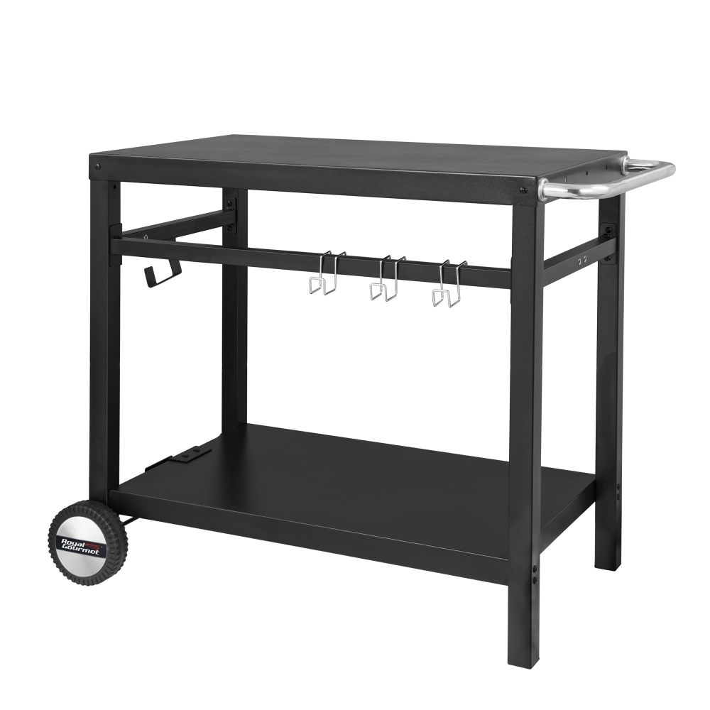 Royal Gourmet Carrello per barbecue in metallo con ampia superficie di lavoro, a