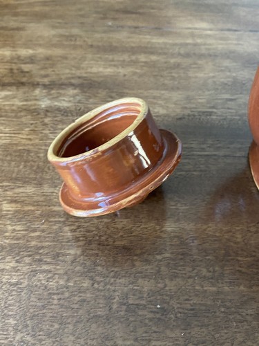 VINTAGE gres marrón chocolate caliente o cafetera 1 1/2 pinta casa de campo rústica - Imagen 4 de 10
