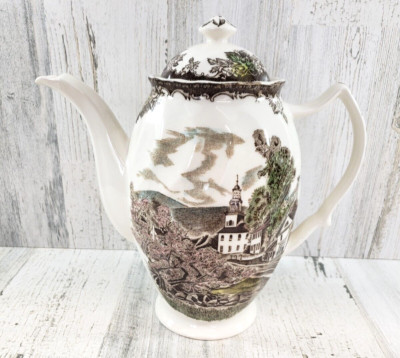 Johnson Brothers The Friendly Village 9'' Coffee Pot The Village Green England