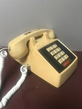 Vintage Touch Tone Push Button Tan w/New White Cord Desk Phone Comdial