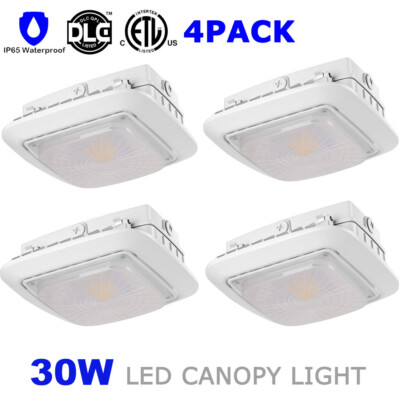 4-PACK LED Gas Station Canopy Light for Parking Lot Corridor Street Garage 30W