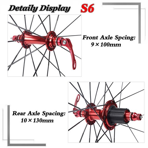 Road Bike Wheels Front Rear 700C Aluminum Alloy Clincher Bicycle Wheel