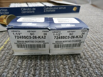 New 2Pack KABA ILCO 7245sc3-26-ka2 Lockset Cylinder, Commercial, 1-1/2'' 