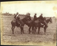 Allemagne, Ottomar Anschütz, Prussie (Posen), Lissa, Officiers à cheval, vintage