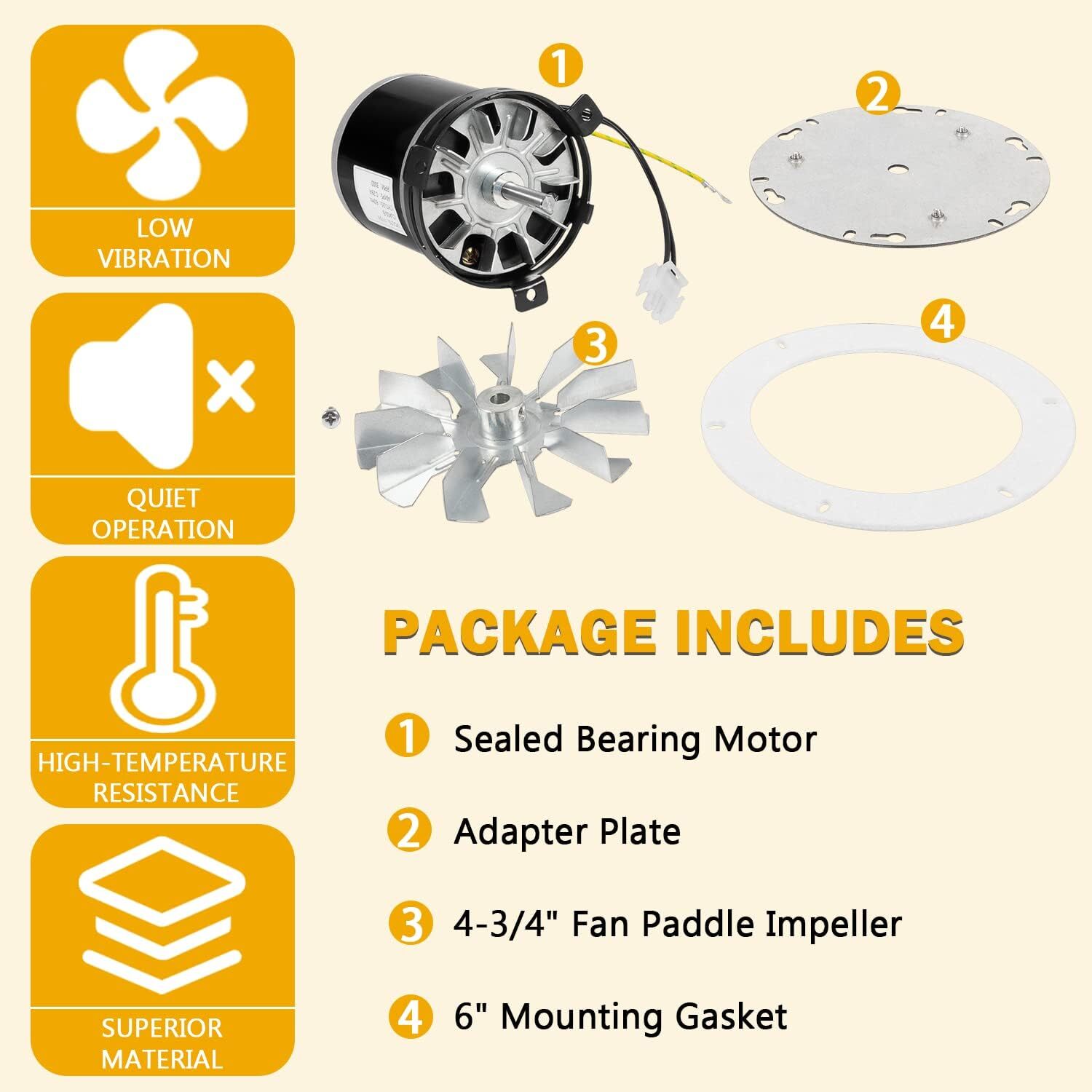 Pellet Stove Combustion Exhaust Blower Motor for Whitfield Advantage 12056010 