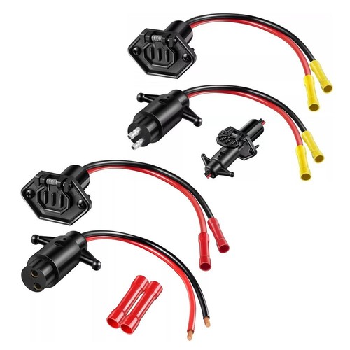 12V 10AWG Trolling Motor Plug Receptacle Kit Male Female Connector