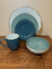 Marchesa Shades Of Teal By Lenox 5 Piece Place Setting
