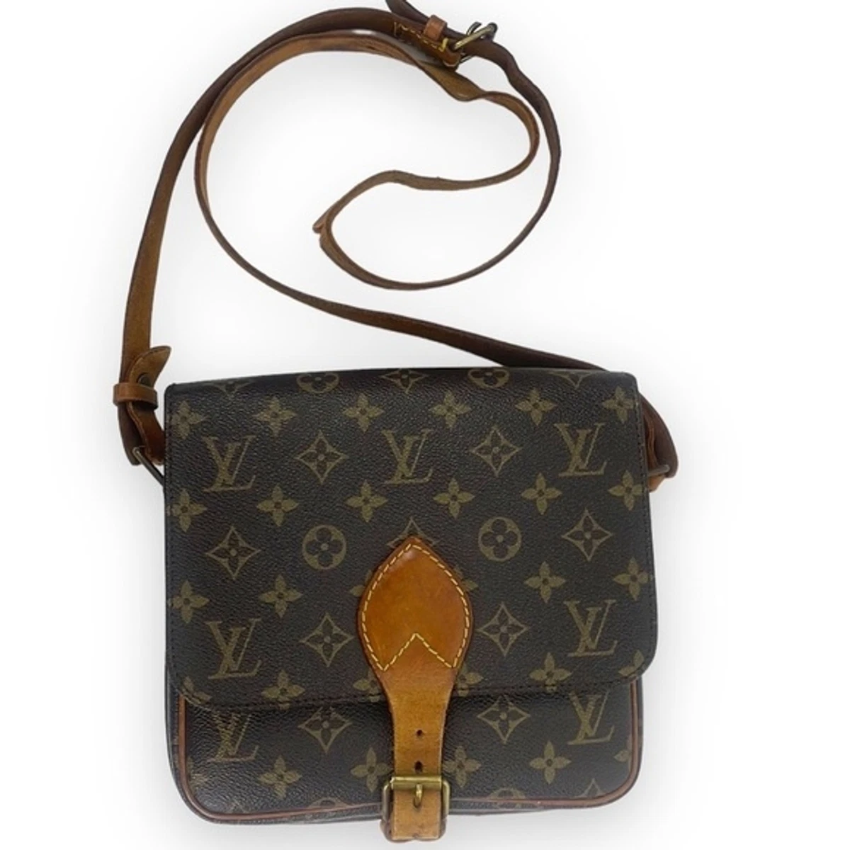 Authentic classic LOUIS VUITTON Monogram Canvas Cartouchiere MM