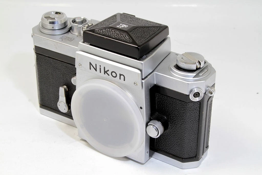 Nikon F Silver Medium-term 35mm Film Camera Body Only + Waist Level Finder *AB*