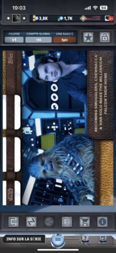 Star Wars Card Trader History of Chewbacca Base Gold Chewbacca & Han Solo EPIC - Picture 1 of 1
