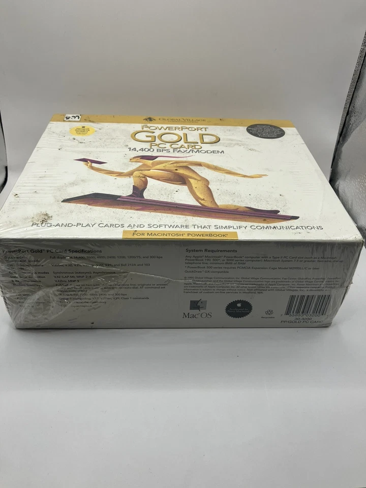 GLOBAL VILLAGE PowerPort Gold PC Card Modem for Mac Powerbook Sealed but USED - Image 2 of 4