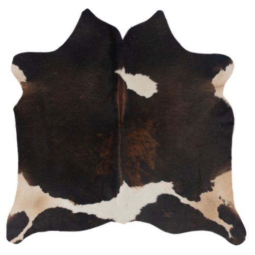 Dark Brown White Cowhide Rug
