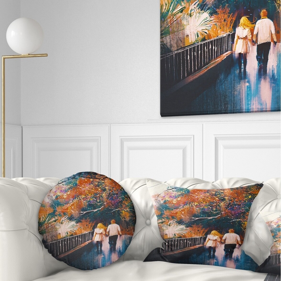 Designart 'Couple Walking Holding Hands' Landscape Printed