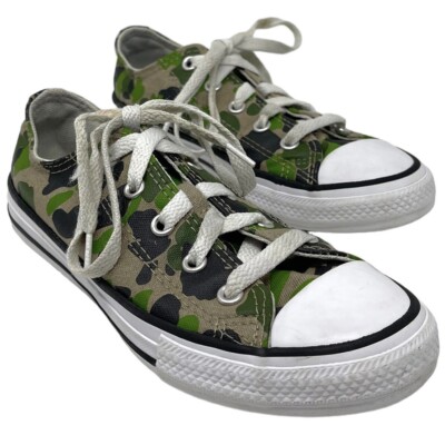 Converse Chuck Taylor All Star Low Top Camo Green Lace Up Youth