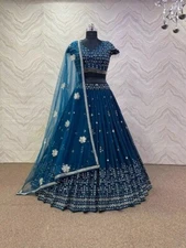 Indian Wedding Wear Faux Georgette Lehenga Choli With Fancy Dupatta For Women