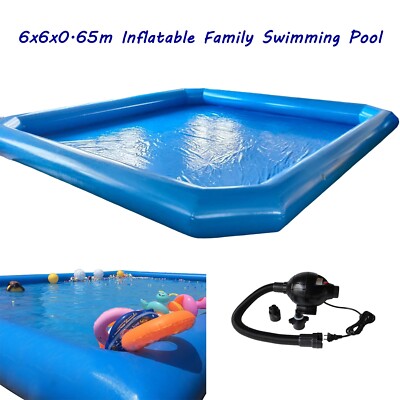 PreAsion  Family Swimming Pool 6x6x0.65m Above Ground Pool Large Inflatable Pool