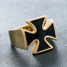 Men Iron Cross Ring Stainless