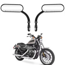 For Harley Sporster Chopper Bobber Custom Motorcycle Oval Rearview Side Mirrors