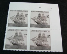US Plate Block Stamp Scott# 3869 U.S.S. Constellation 2004 MNH L591
