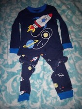 Boy toddler blue long sleeve long pants Space pajamas