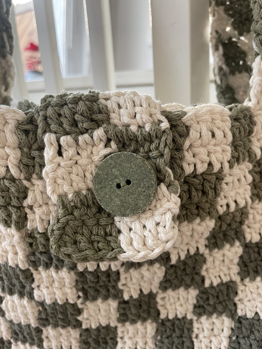 Tasche gehäkelt, Umhängetasche Schachbrett kariert, Chequered Bag