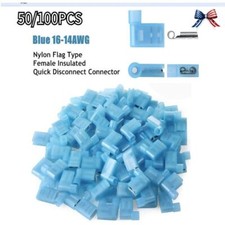 16-14AWG Nylon Blue Female Flag Terminal Right Angle Electrical Spade Connectors
