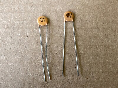 2 NOS Vintage 1970s Ceramic Disc .022 uf 50v Guitar Tone