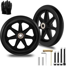 2Pcs 6 Inch Replacement Wheelchair Wheels for Walkers Environmental Friendly Rub