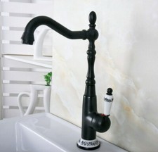 Oil Rubbed Bronze Swivel Kitchen Bathroom 1 Hole Faucet Sink Basin Mixer Tap