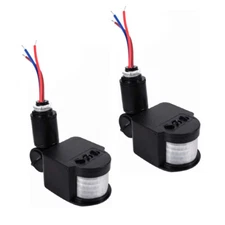 2pcs 180° LED Auto Infrared PIR Move Motion Sensor Detector Wall Light Switch US