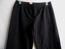 HANES WOMEN'S BLACK FLEECE ELASTIC WAIST LONG SWEATPANTS OPEN LEG REG LARGE