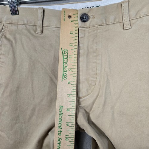 Lacoste Pants Mens 33x32 beige khaki tan stretch Slim fit - Picture 6 of 10